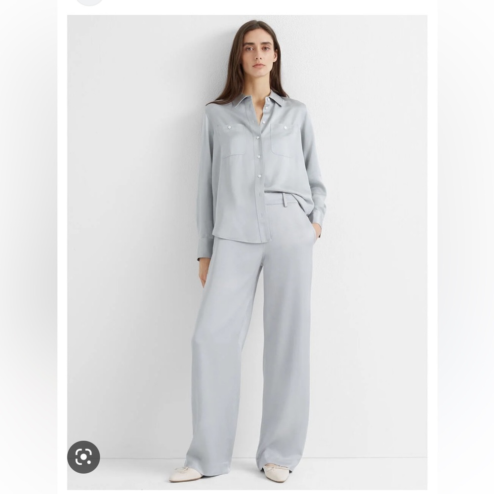 Club Monaco silky shirt and carpenter pants set